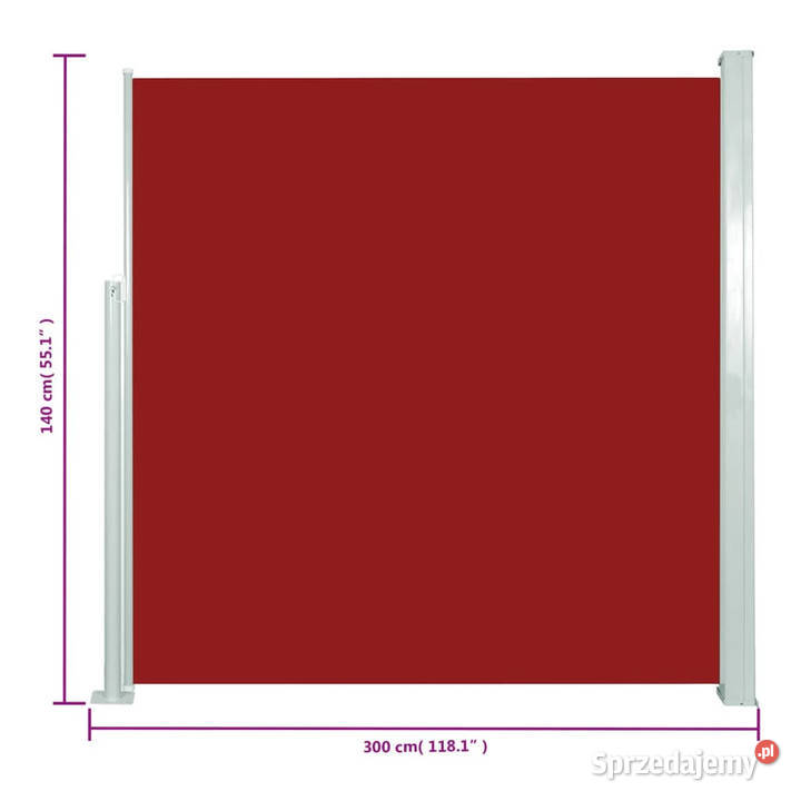 Wysuwana markiza boczna na taras 140 x 300 Meble ogrodowe Warszawa
