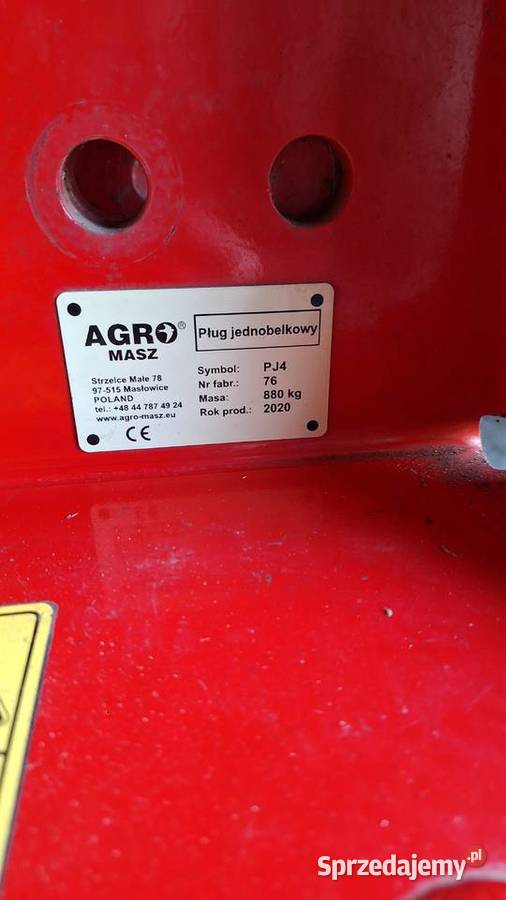 Sprzedam pług Agro Masz PJ4 31 kvernelanda nieuszkodzony Bytów