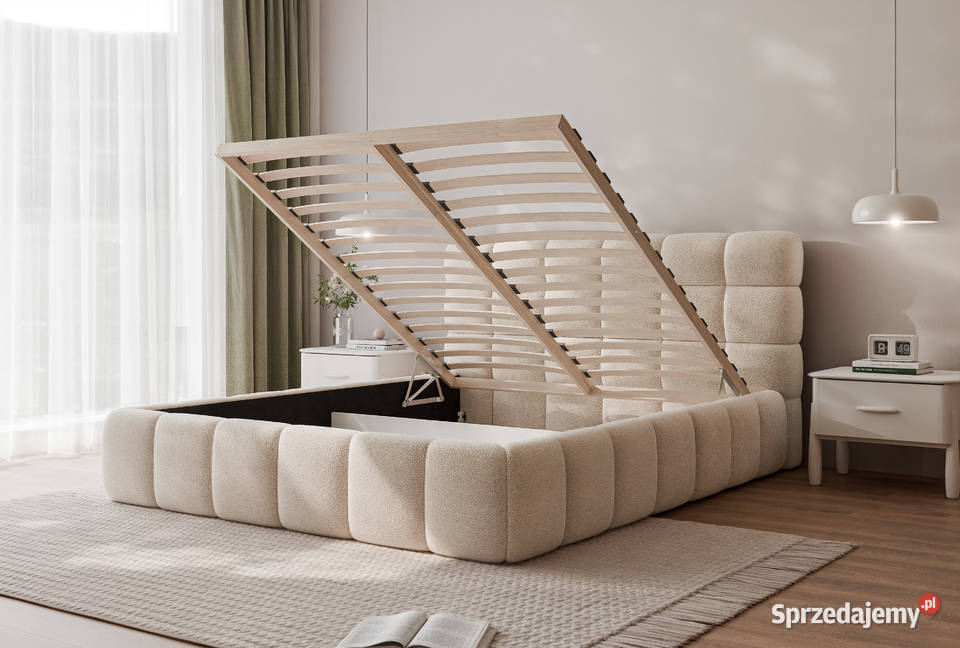 Łóżko tapicerowane z pojemnikiem Bubble różne Tarchały Małe