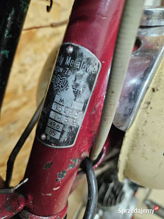 Motorower Ryś MR1 1959r Baza do Odrestaurowania 46km Kłodawa