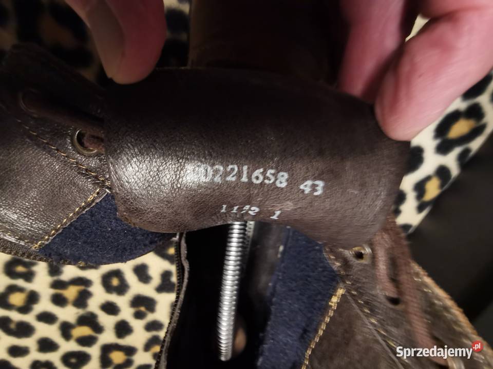 Ładne Lekkie Trapery kostkę DENIM 43 Skóra Łask