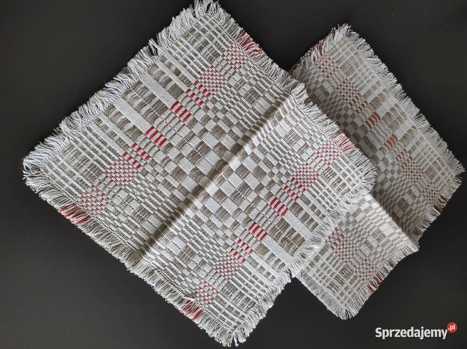 Serwetki lniane Nowe PRL 2 Warpechy Stare sprzedam