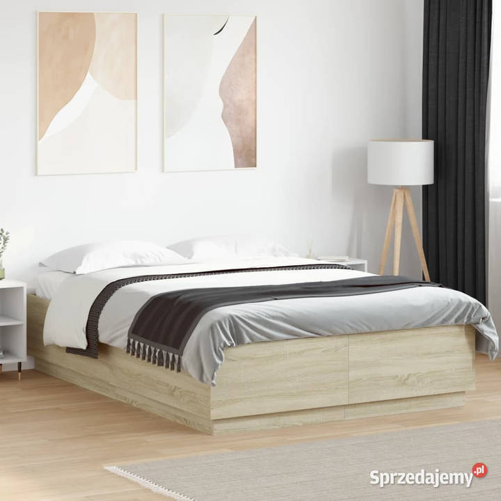 Rama łóżka z LED dąb sonoma 160x200 WM3209599 Warszawa sprzedam