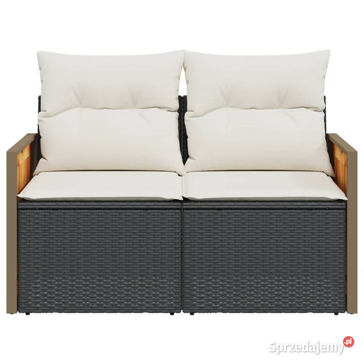 Sofa ogrodowa z poduszkami 2osobowa czarna Warszawa