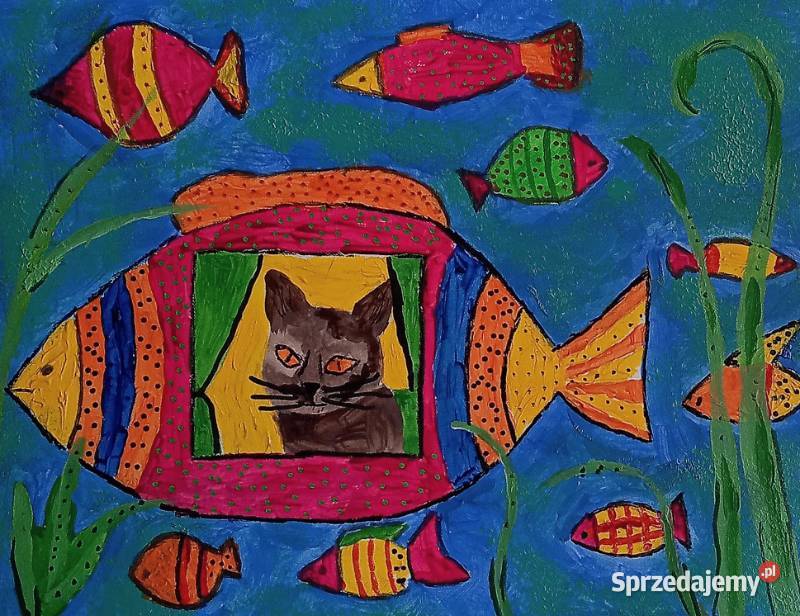 Magiczne koty 2 akryl Będzin