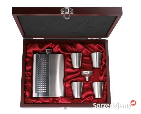 Elegancka Srebrna Piersiówka 8 oz z 4 Ostrowy nad Okszą