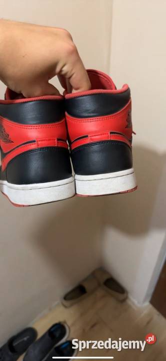 Buty Jordan 1 mid czarno czerwone Sportowe Rybnik