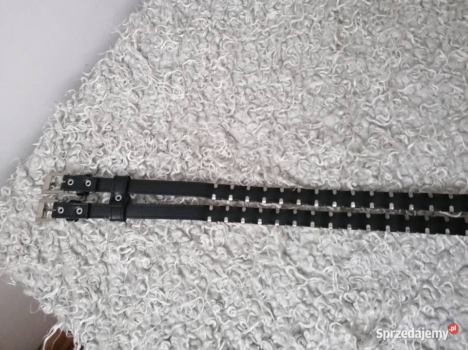 NOWY CZARNY PODWÓJNY PASEK Z ĆWIEKAMI sprzedam