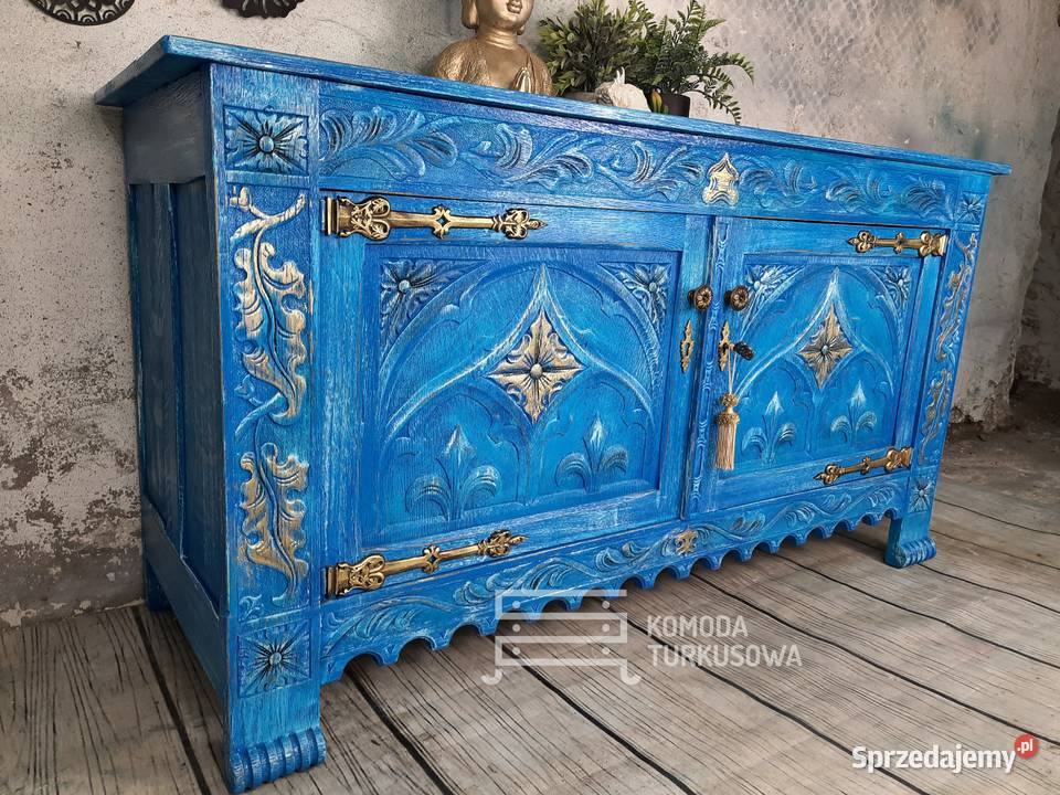 Komoda dębowa indyjska rzeźbiona VINTAGE 71cm Warszawa