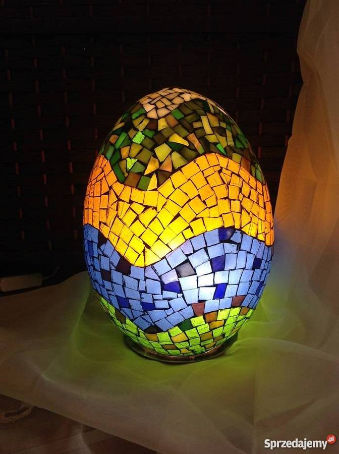 Witrażowa egipska lampa w kształcie jaja wielokolorowy Szczecin sprzedam