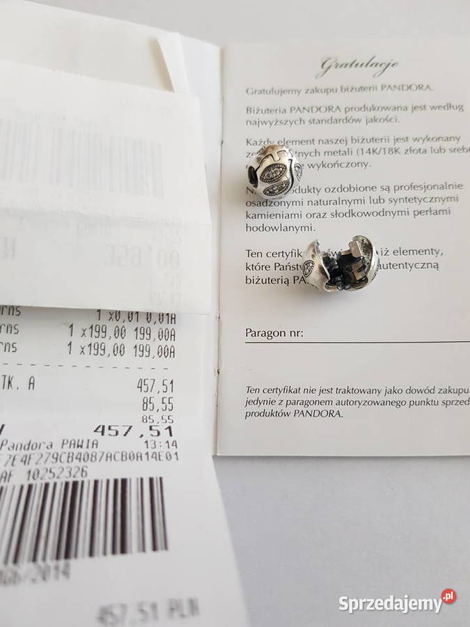 Pandora klips listki srebro 925 Ozdoby