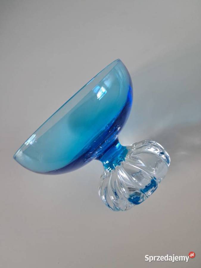 szwedzka patera deserowa Aseda Glasbruk vintage Porcelana i szkło Kraków