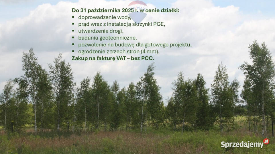 Działki budowlane z mediami koło Pomiechówka budowlana sprzedam