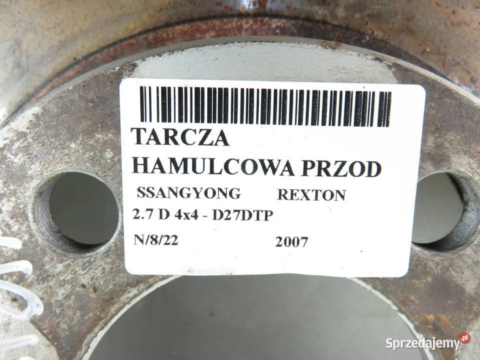 TARCZA HAMULCOWA PRZÓD SSANGYONG REXTON 27 295MM osobowe