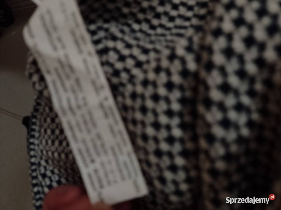 36S ZARA Krótka granatowy bluzka dzianinowa z z kołnierzykiem małopolskie Kraków