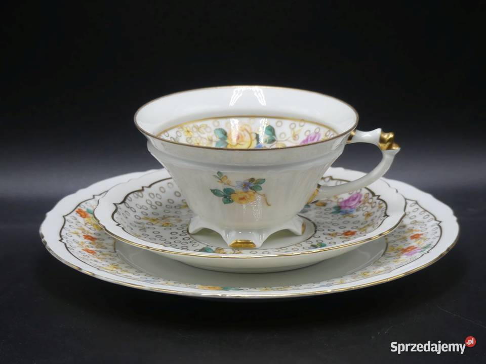 Komplet śniadaniowy Sorau Żary na nóżkach UNIKAT wielkopolskie Poznań sprzedam