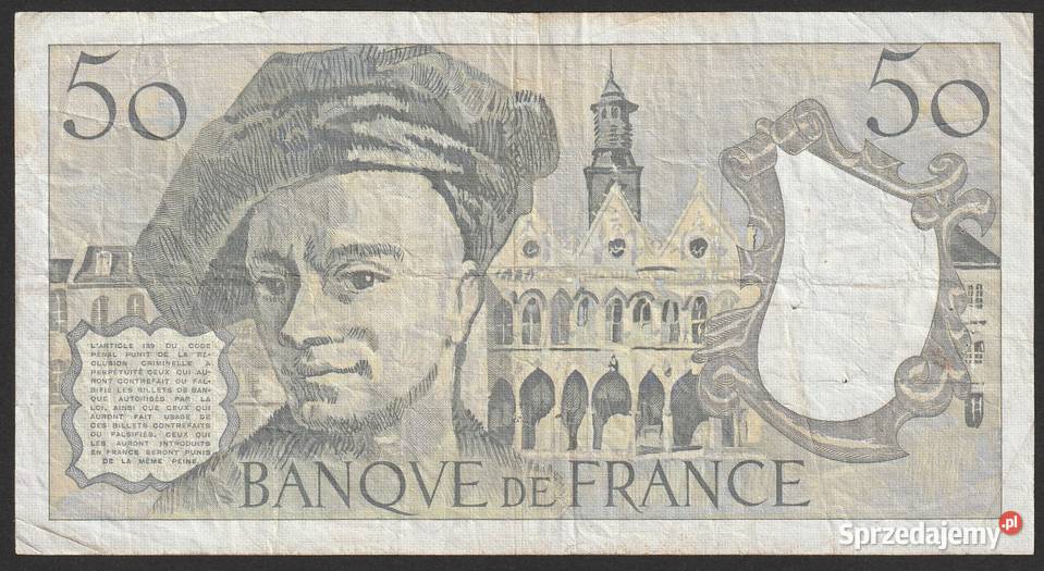 FRANCJA 50 FRANKÓW 1988 DE LA TOUR O Łódź