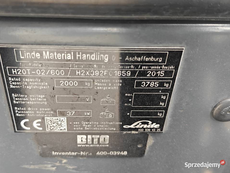 Wózek Linde H20T01 Evo Triplex 51m 2015r Kabina Sandomierz