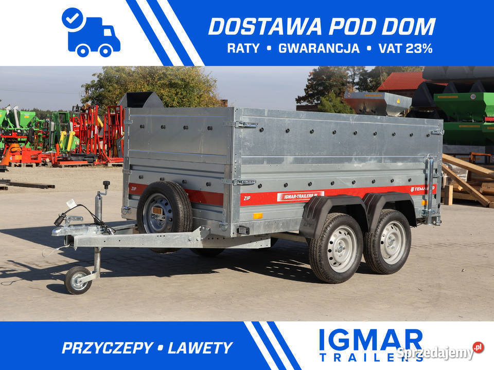 Przyczepka dwuosiowa 264x126 DMC 750 burty