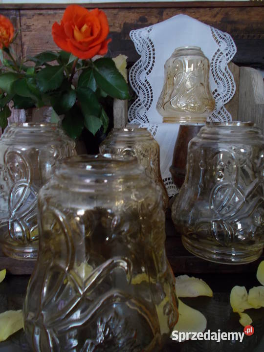 Bursztynowy Klosz PRL Zestaw5 Kwiatowe Zdobien Szczecin sprzedam