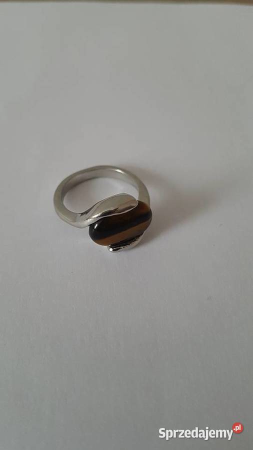 Pierścionek posrebrzany tygrysie oko 17 mm Pierścionki Nowy Sącz