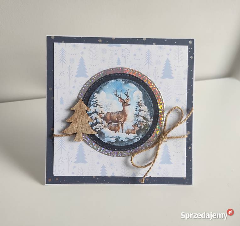 Kartka ręcznie robiona świąteczna Boże Łódź sprzedam