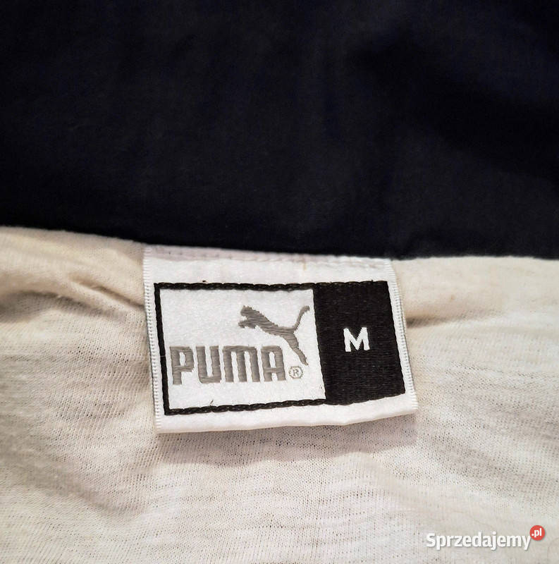 Kurtka Puma vintage Y2K granatowobiała oversize niebieski Moda i Styl