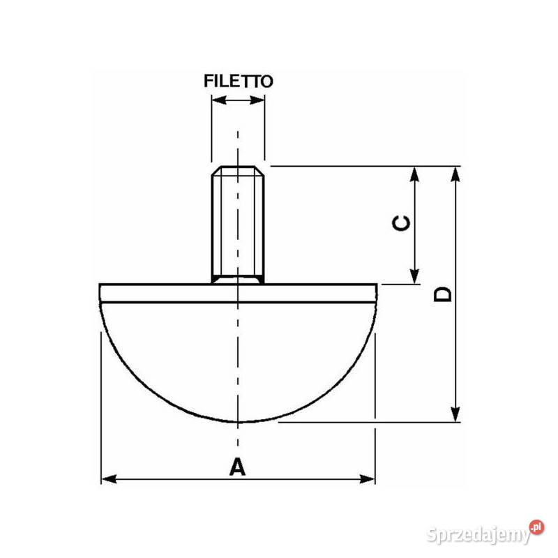 Amortyzator gumowy męski typ D Fi 30x15 mm małopolskie