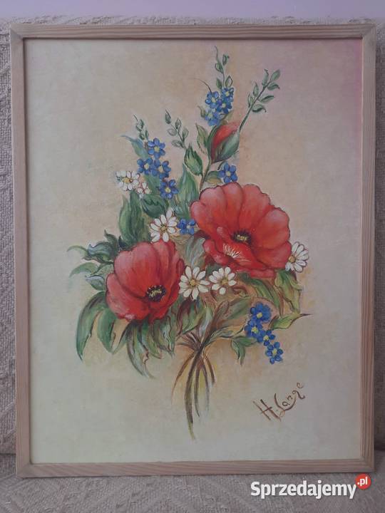 Obraz olejny ręcznie malowany kwiaty 40x50 Poznań