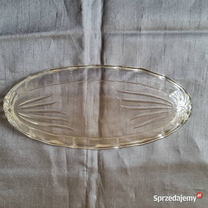 Szklany półmisek z okresu PRLu mazowieckie Warszawa