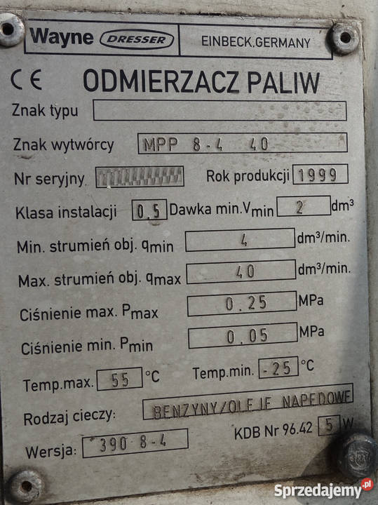 Dystrybutory paliwa 8 pistoletów WAYNE Dresser Zamysłowo