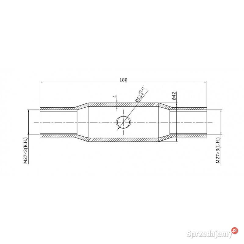 Łącznik centralny kat 2 27x3 długość rury 180 mm sprzedam