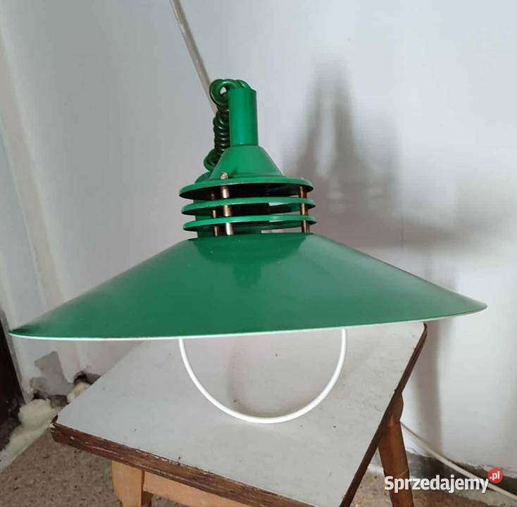 Lampa wisząca zielona metalowa loft PRL Lampy wiszące Gdańsk