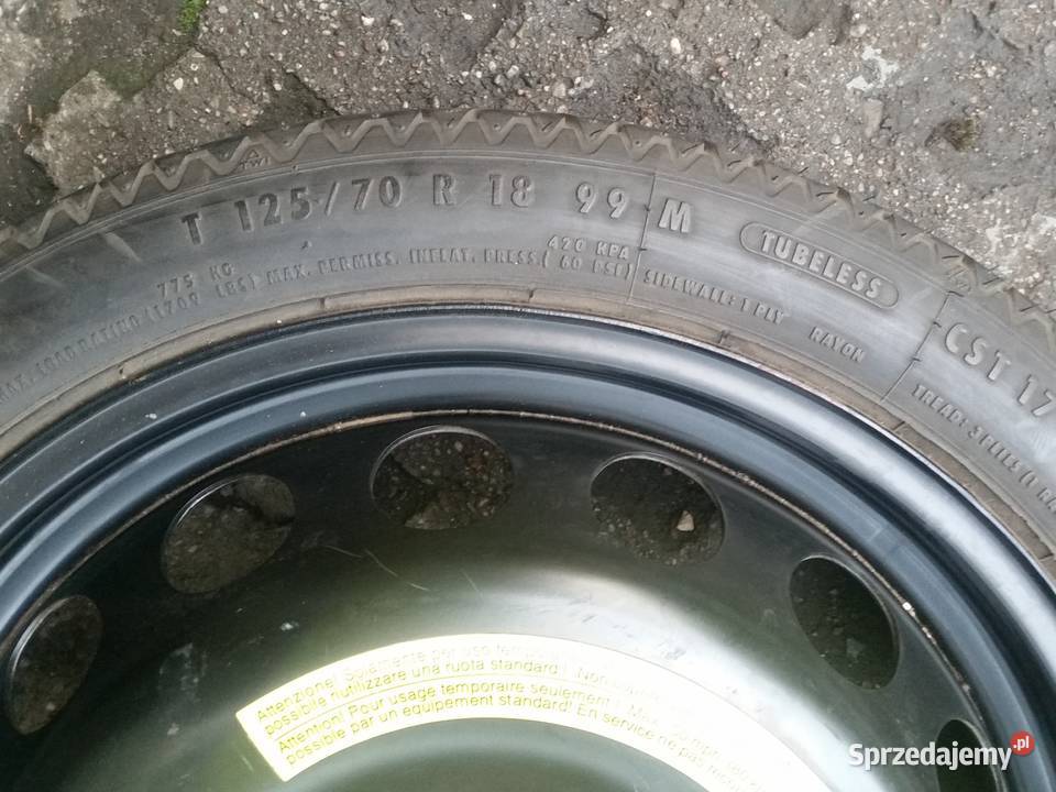 Koło dojazdowe VW 18 śruby 5 x 100 Rozmiar 18" wielkopolskie sprzedam