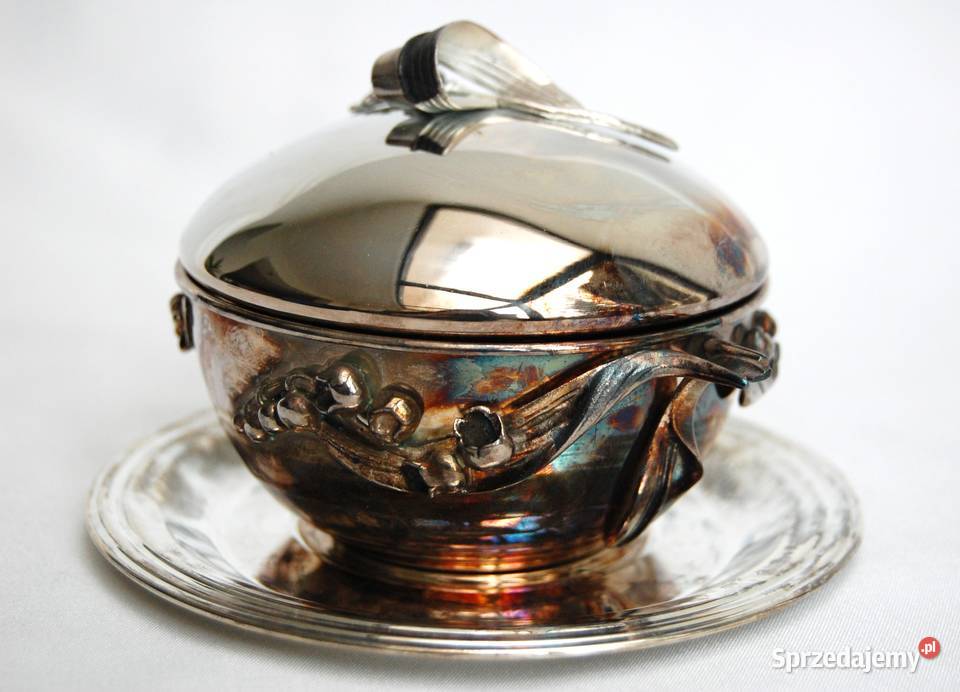 Posrebrzana cukiernica platerowana srebrem Lublin