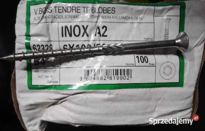 WKRĘTY TARASOWE NIERDZEWNE INOX 6x10050 100 wielkopolskie Ostrów Wielkopolski