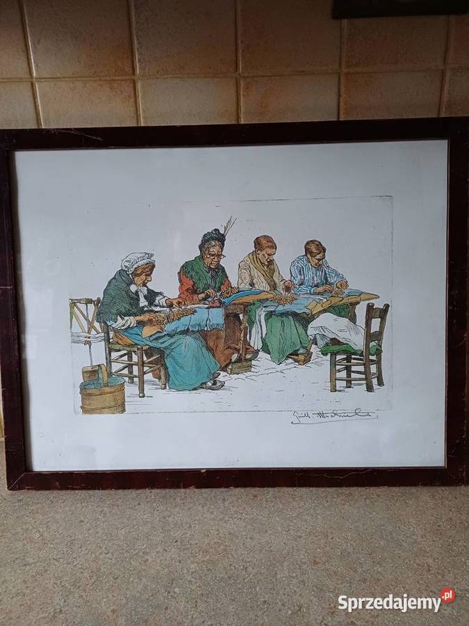 vintage obraz kolorowy grawer małopolskie Nowy Targ sprzedam