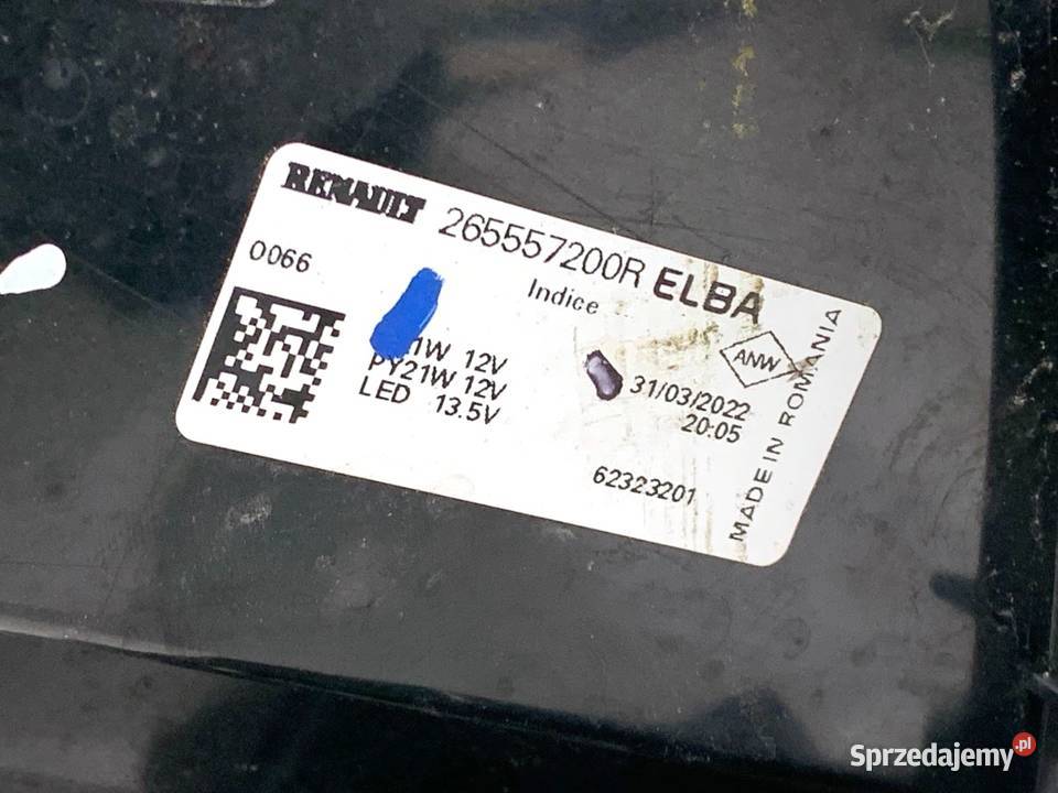 LAMPA LEWY TYŁ DACIA DUSTER 265557200R Hatchback osobowe