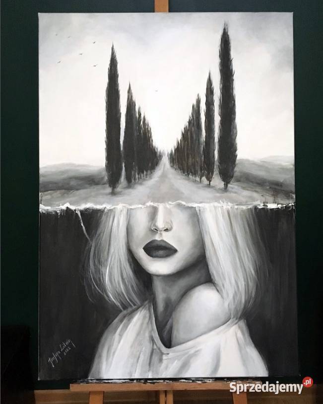 Kobieta portret abstrakcja nowoczesny obraz Warszawa