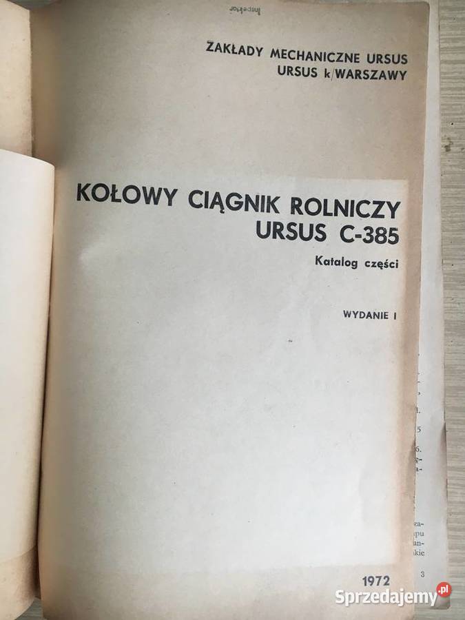 Kołowy Ciągnik Rolniczy Ursus C385 Katalog Łęczyca
