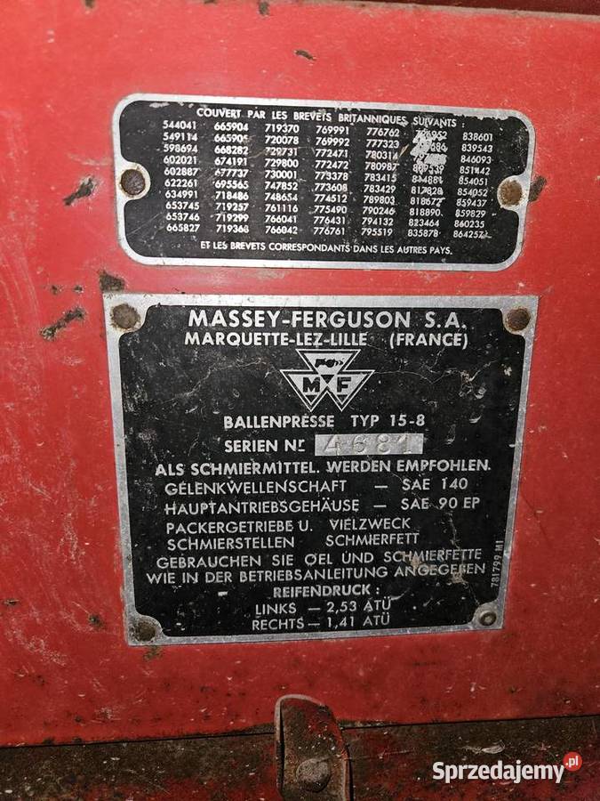 Sprzedam prasa Massey Ferguson MF 158 Kostkujące Kostkujące lubelskie