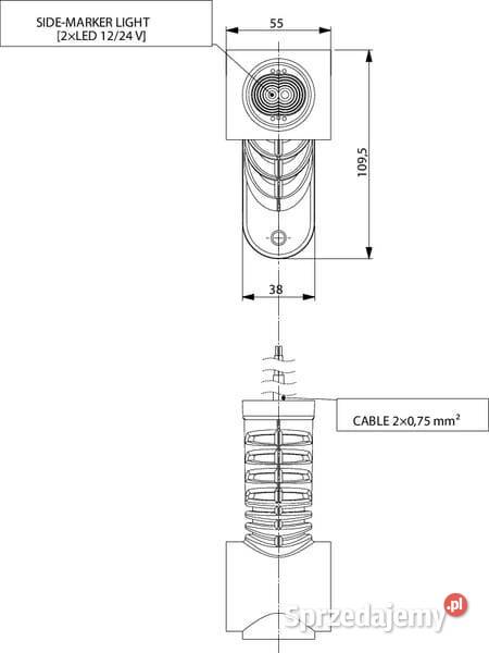 Lampa obrysowa LED lewa 0714W 1224V biała małopolskie Kamionna