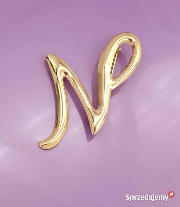 Broszka Złota pr585 Litera N Z988
