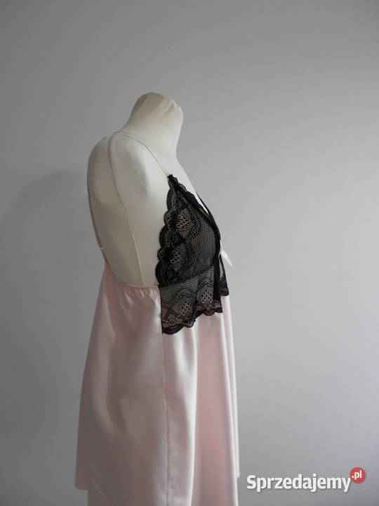 Koszulka Nocna Satynowa Modny Baby Pink Zdobiona podlaskie Łomża sprzedam