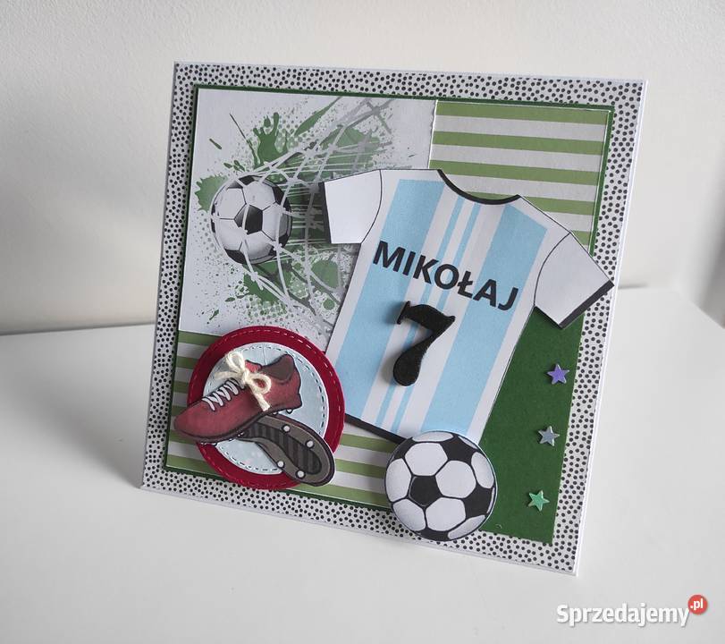 Kartka ręcznie robiona na urodziny pilkarza Łódź