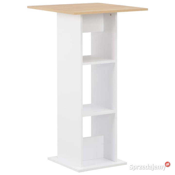 Stolik barowy biel i dąb sonoma 60 x 60 x 110 Warszawa sprzedam
