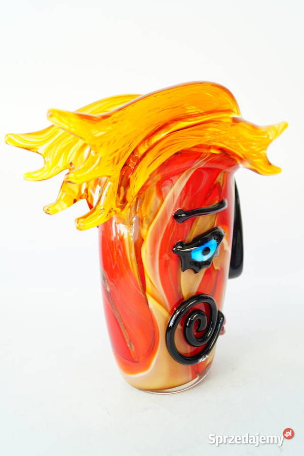 Figurka Murano style WAZON twarz design wielkopolskie Gizałki