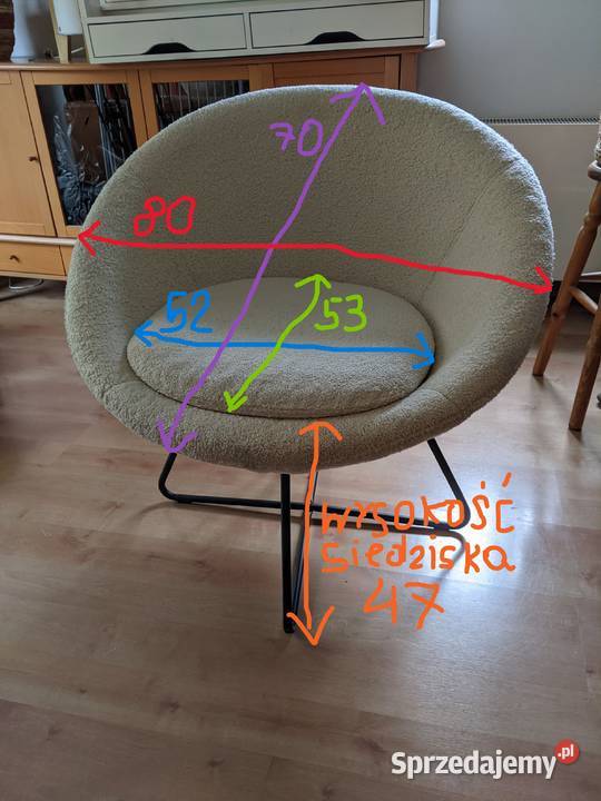 Fotel wypoczynkowy Celanic tkanina boucle kolor 81cm mazowieckie Warszawa