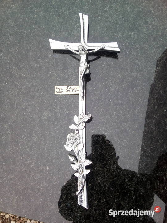 Krzyż mosiądz chromowany z wizerunkiem na Strzegowo sprzedam