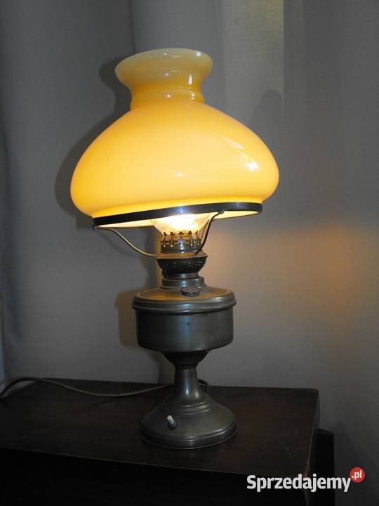 Mosiężna lampa z kloszem w stylu lampy naftowej łódzkie Skierniewice sprzedam